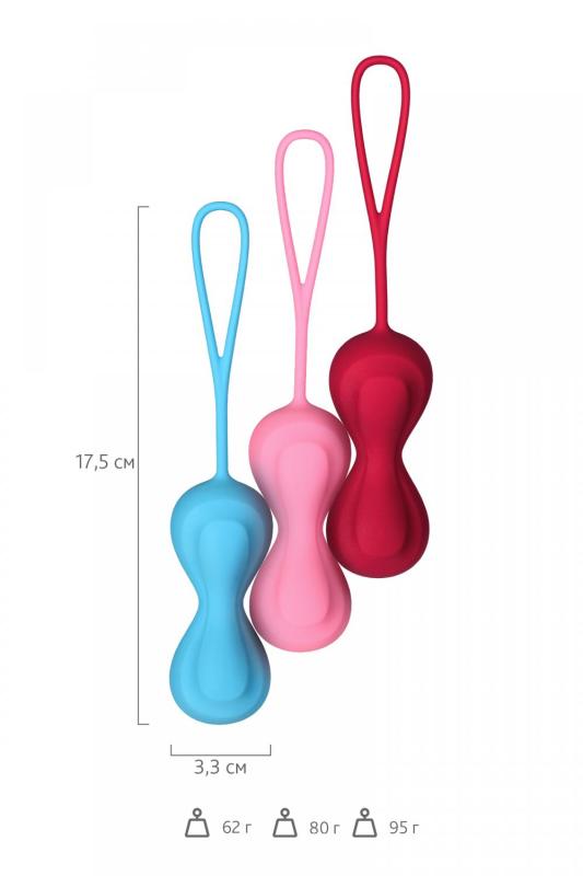 Набор вагинальных шариков Satisfyer Balls C02 Double, силикон, ассорти, Ø 3,2 см.