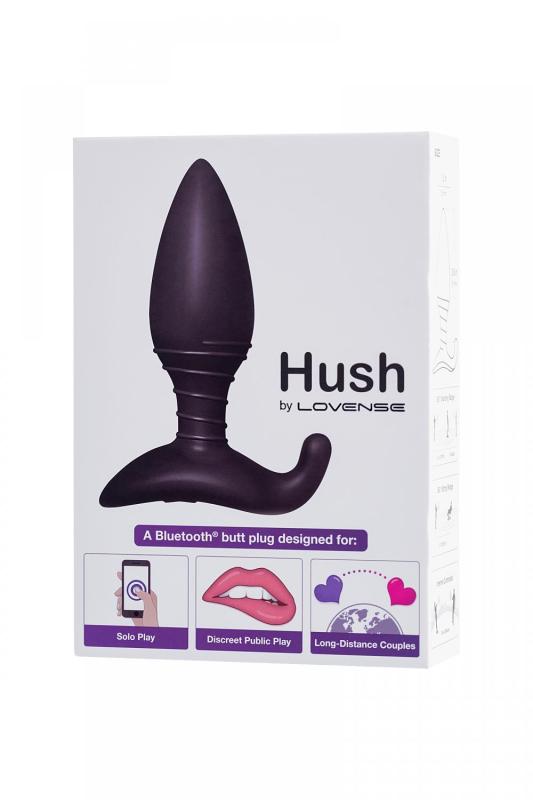 Анальная втулка LOVENSE Hush (S), силикон, черная, 12,1 см