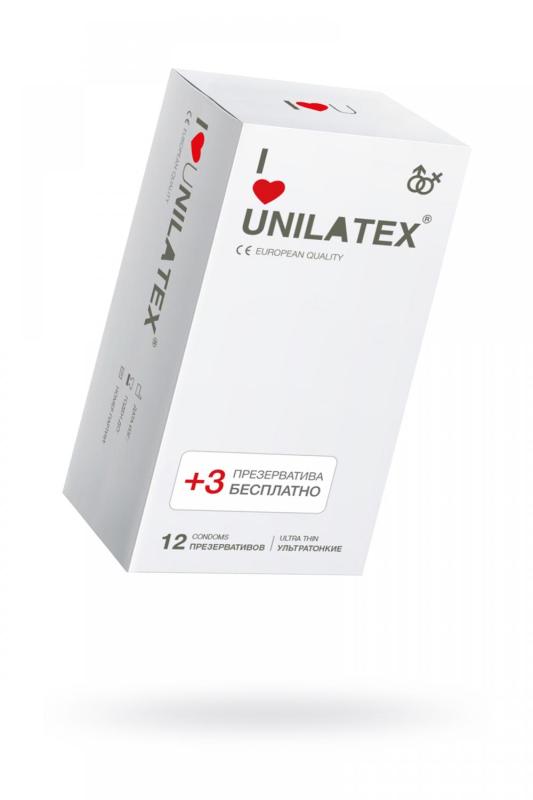 Презервативы Unilatex Natural Ultrathin, ультратонкие, 12 + 3 шт.