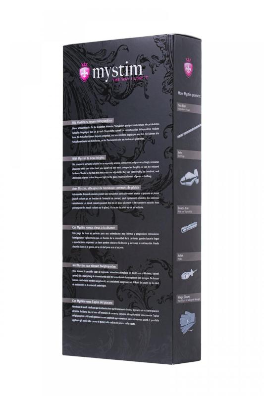 Лассо для пениса Mystim Rodeo Robin, электростимуляция, силикон, черный, 42см