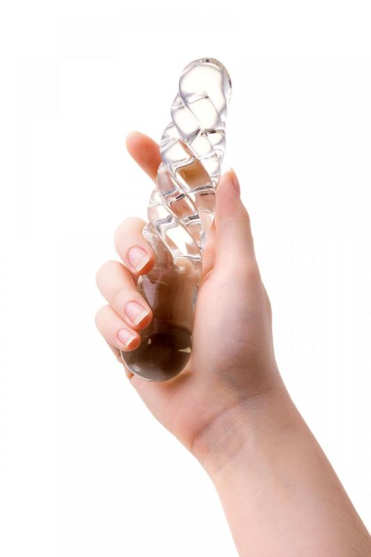 Двусторонний фаллоимитатор Sexus Glass, стекло, прозрачный, 16 см