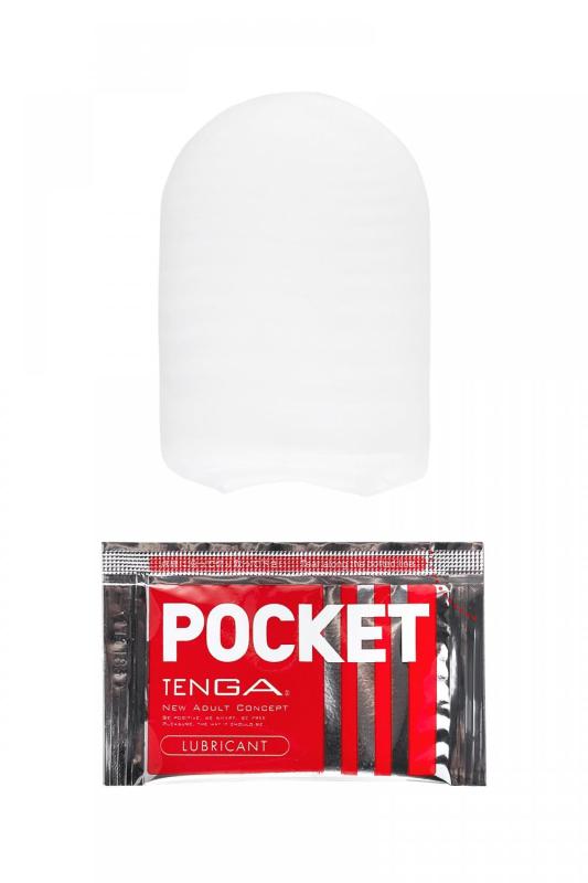 Нереалистичный мастурбатор TENGA Pocket  Wave Line, белый, 7,5 см