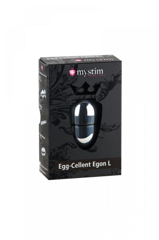 Электростимулятор яйцо Mystim Egg-cellent Egon L, хирургическая сталь, серебряный, 7 см
