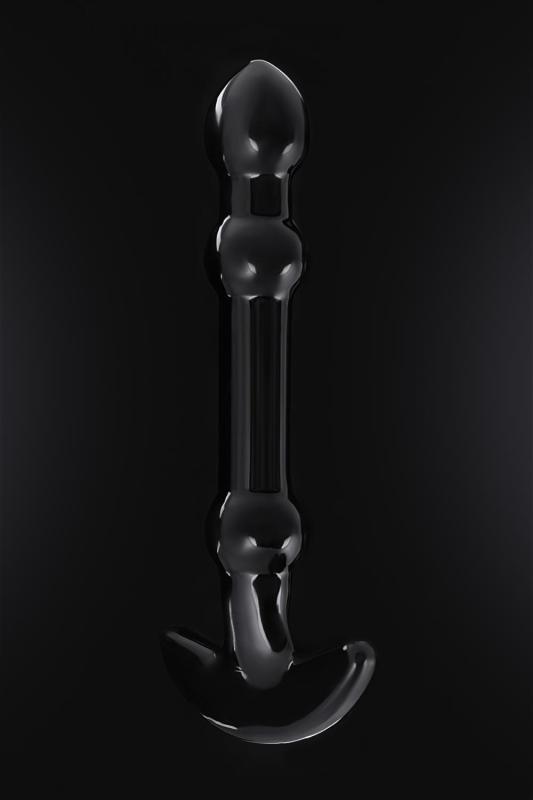 Нереалистичный фаллоимитатор Sexus Glass, стекло, черный, 19 см