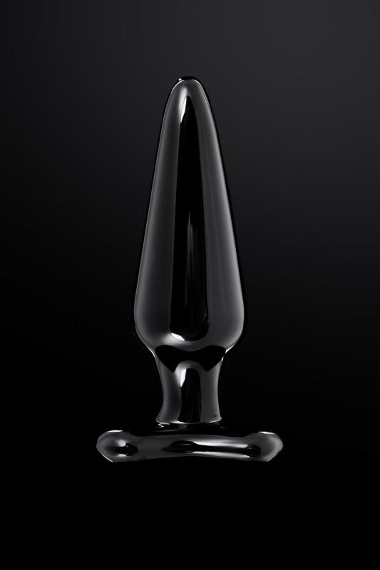Анальная втулка Sexus Glass, стекло, черная, 11 см, Ø 4 см