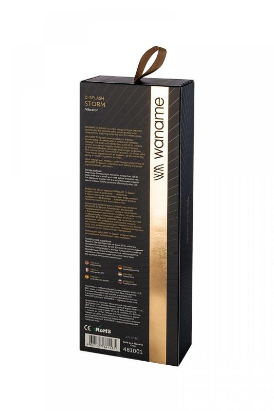Нереалистичный вибратор WANAME D-SPLASH Storm, силикон, черный, 22,5 см