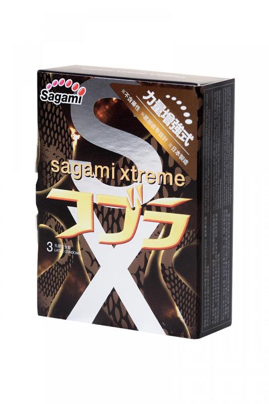 Презервативы Sagami xtreme cobra, латексные, 19 см, 3 шт.