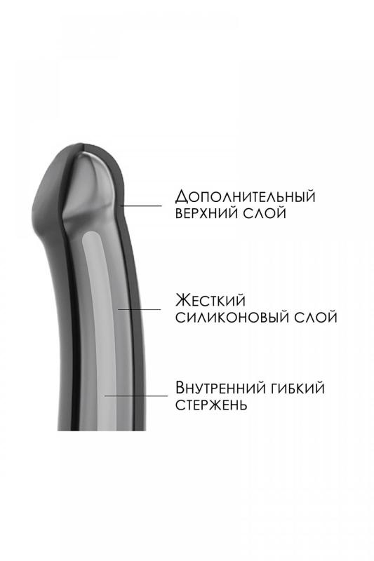 Ремневой нереалистичный страпон на присоске Strap-on-me, M, силикон, черный, 18 см