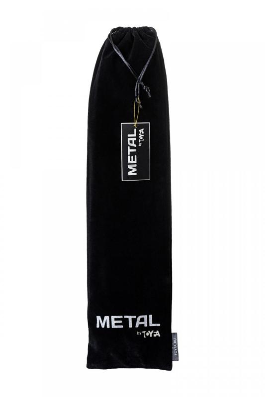 Анальная втулка Metal by TOYFA с бело-розовым хвостом, металл, серебряная, 45 см, Ø 2,7 см