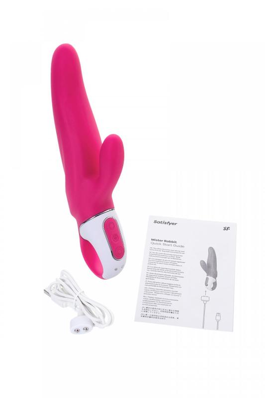 Нереалистичный вибратор Satisfyer Vibes Mr. Rabbit, силикон, красный, 22,1 см.