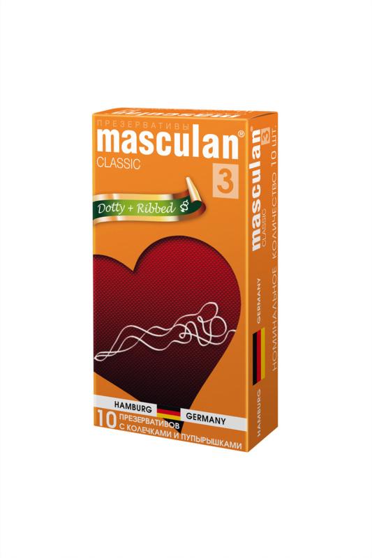 Презервативы Masculan Classic 3, 10 шт., c колечками и пупырышками