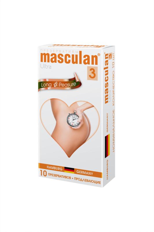 Презервативы Masculan Ultra 3, 10 шт., кольца и пупырышки с анестетиком, Long Pleasure