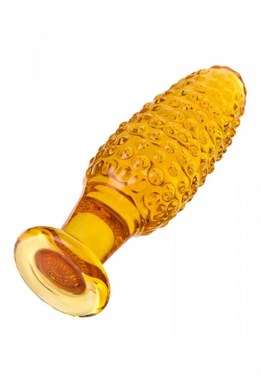 Анальная втулка Sexus Glass, стекло, желтая, 13 см, Ø 4 см