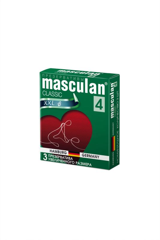 Презервативы Masculan Classic 4, XXL, увеличенного размера, розового цвета, 3 шт.