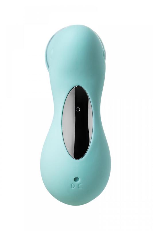 Вакуумный стимулятор клитора с язычком JOS DINGO, силикон, голубой, 9,5 см
