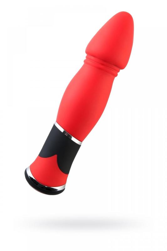 Анальный вибратор Black & Red by TOYFA, силикон, красный, 17,5 см