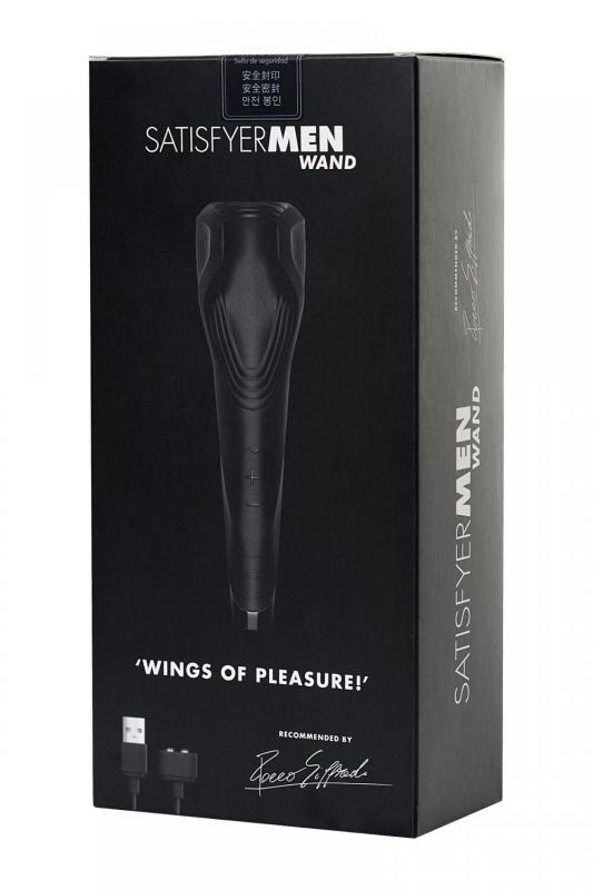 Мастурбатор нереалистичный Satisfyer  Men Wand , силикон, чёрный, 20 см.
