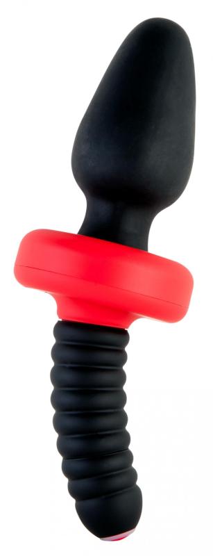 Анальная вибровтулка Black & Red by TOYFA для фистинга, силикон, черная, 22 см, Ø 5,6