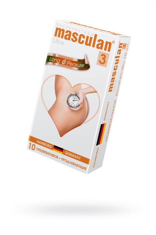 Презервативы Masculan Ultra 3, 10 шт., кольца и пупырышки с анестетиком, Long Pleasure