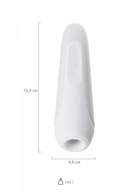 Вакуум-волновой бесконтактный стимулятор клитора Satisfyer Curvy 1+, силикон, белый, 14,3 см.