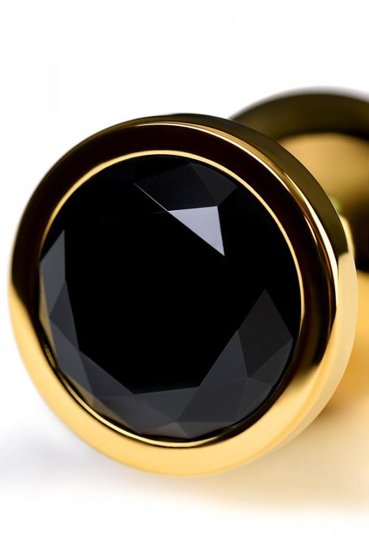Анальная втулка Metal by TOYFA, металл, золотая, с чёрным кристаллом, 12 см, Ø 4 см, 195 г