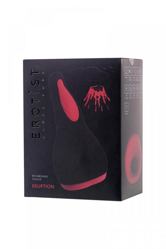 Перезаряжаемый мастурбатор Erotist Eruption, силикон, черный, 18,5 см.