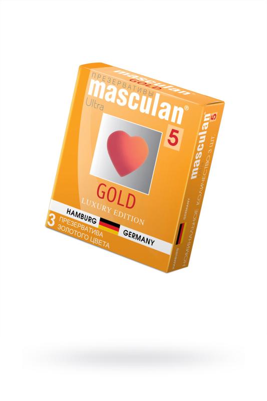 Презервативы Masculan 5 Ultra, золотые, 3 шт.