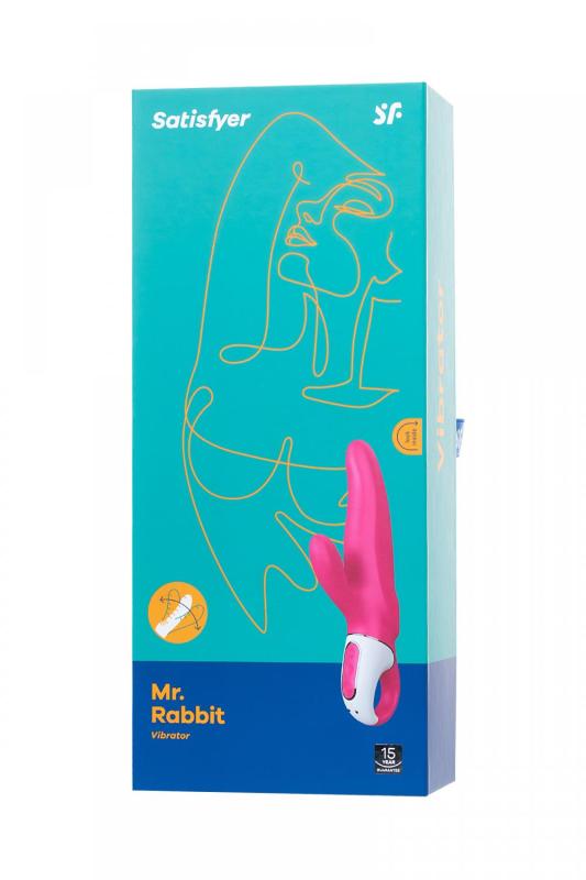 Нереалистичный вибратор Satisfyer Vibes Mr. Rabbit, силикон, красный, 22,1 см.