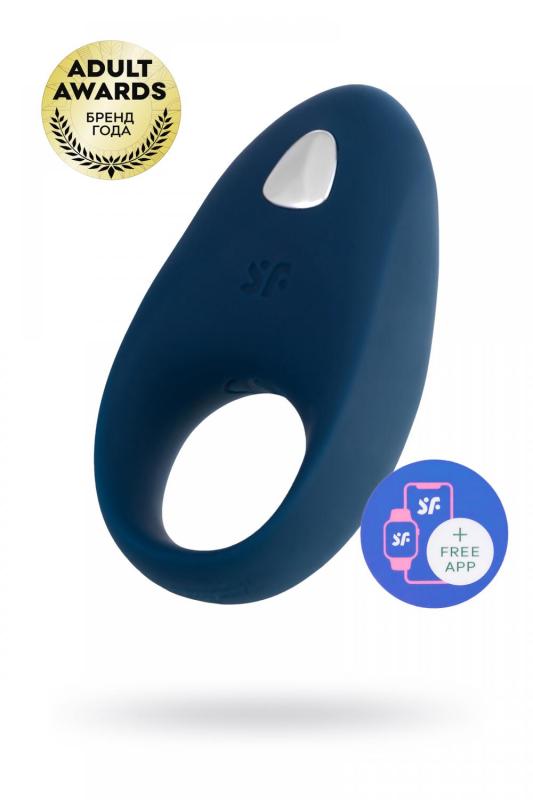 Эрекционное кольцо на пенис Satisfyer Mighty, силикон, синий, 9 см.