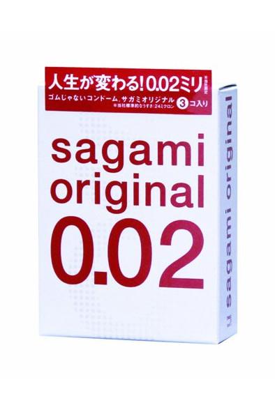 Презервативы Sagami original 0.02, ультратонкие, гладкие, 3 шт.