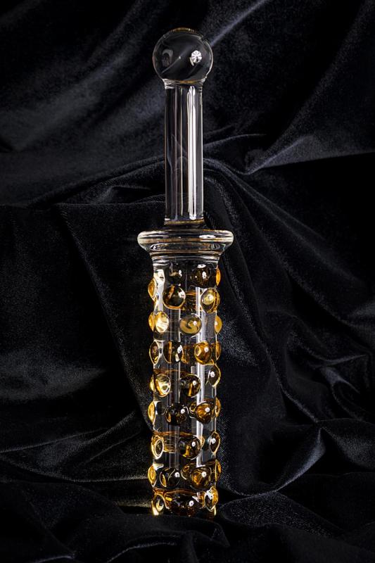 Двусторонний фаллоимитатор Sexus Glass, стекло, прозрачный, 25 см