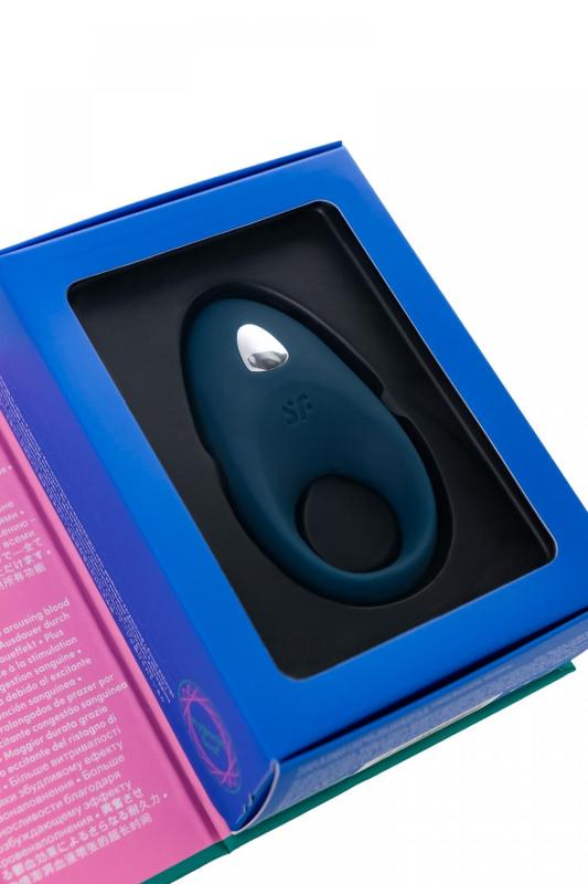 Эрекционное кольцо на пенис Satisfyer Mighty, силикон, синий, 9 см.