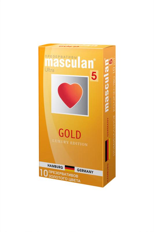 Презервативы Masculan 5 Ultra, золотые, 10 шт.