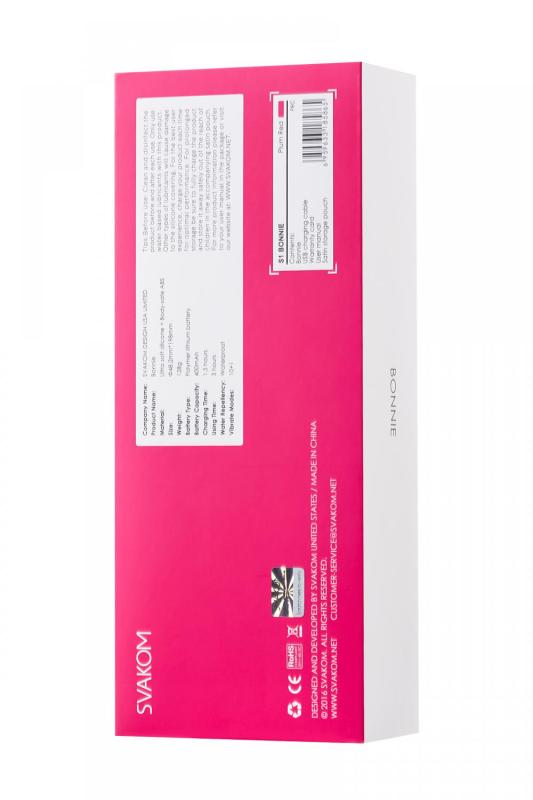 Вибратор Svakom Bonnie, силикон, розовый, 19,8 см