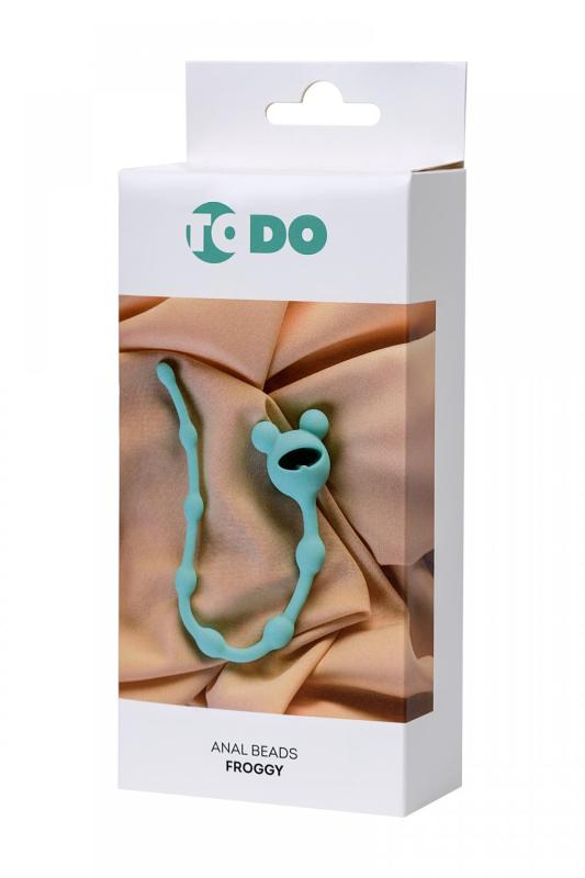 Анальная цепочка ToDo by Toyfa Froggy, силикон, голубая, 27,4 см, Ø 1,4 см