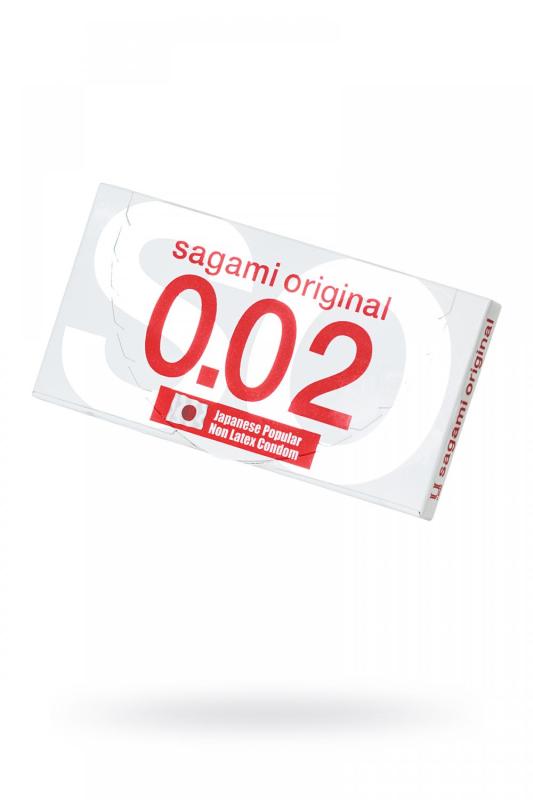 Презервативы полиуретановые Sagami original 0.02, ультратонкие, гладкие, 2 шт.