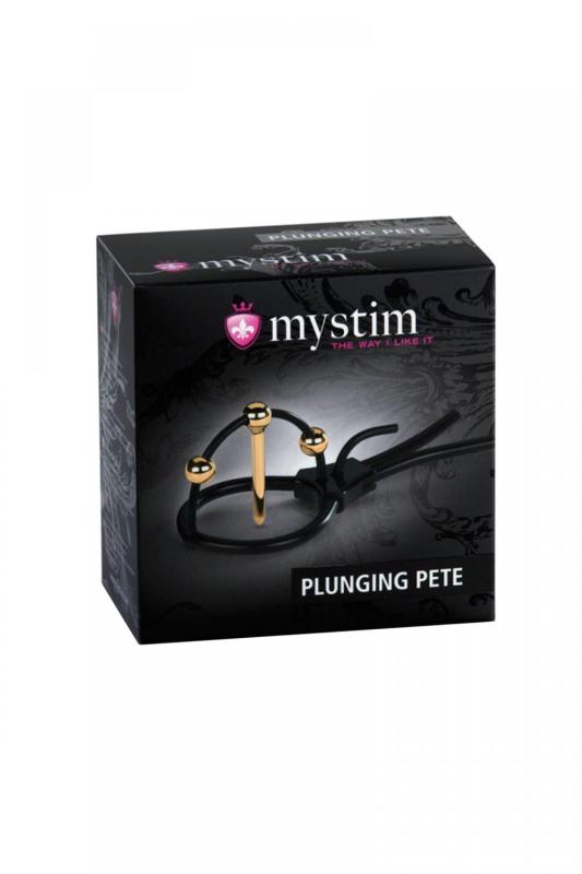 Электросбруя Mystim Plunging Pete, силикон, черный, 14 см