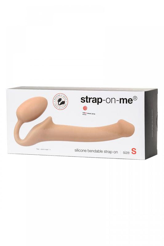 Безремневой нереалистичный страпон Strap-on-me, S, силикон, телесный, 24 см