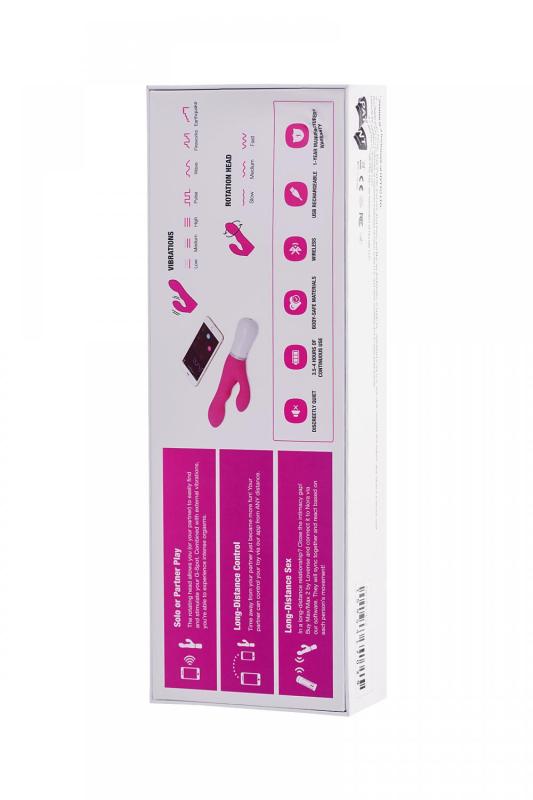 Вибратор LOVENSE Nora с клиторальным стимулятором, силикон, розовый, 20 см