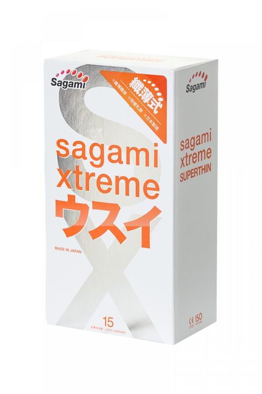 Презервативы Sagami xtreme 0.04, латексные, 15 шт.